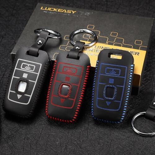 Car key case cover for Rolls-Royce Phantom 2018 Black Badge Edition 2017 genuine leather remote keychain key chain bag holder
