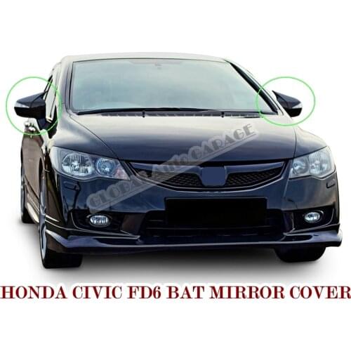 For HONDA CIVIC FD6 Bat Mirror Cover 2006 2007 2008 2009 2010 2011 2012 Glossy Piano Black 2 PCS Wing Car Styling Auto Universal