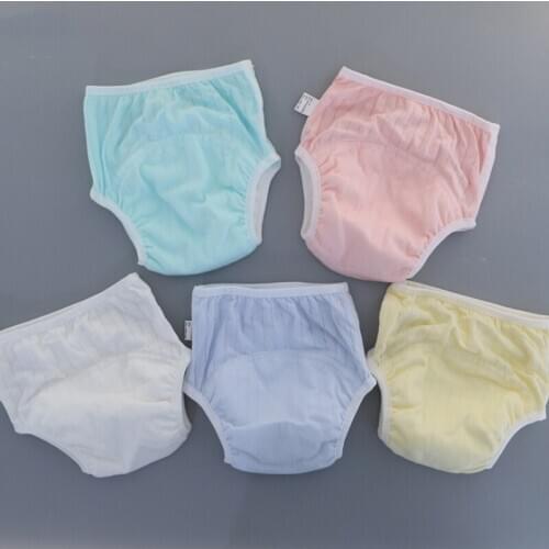 Baby Cotton Diapers Reusable Training Waterproof Pants Panties Cloth Nappies Changing Washable Infants Children Pantie Underwear