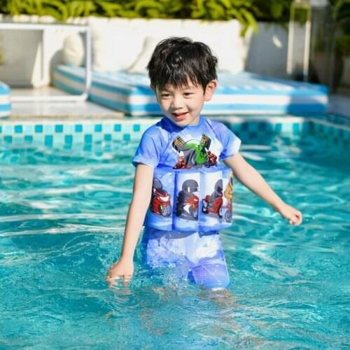 Childrens Buoyancy Swimsuit NEW Boys' one-piece middle and small childrens baby cute learning swimming