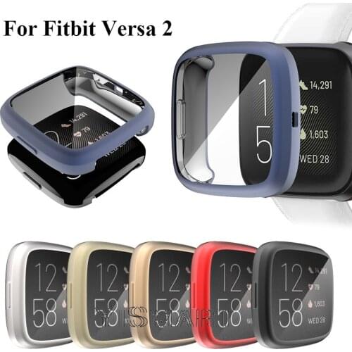 For Fitbit Versa 2 Case Matte Electroplating TPU Ultra-thin Protection Frame Soft Shell Case Cover