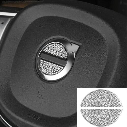 For Volvo XC40 XC60 XC90 2018 2018 2020 2021 Steering wheel Logo Crystal Decoration Sticker Cover Trim
