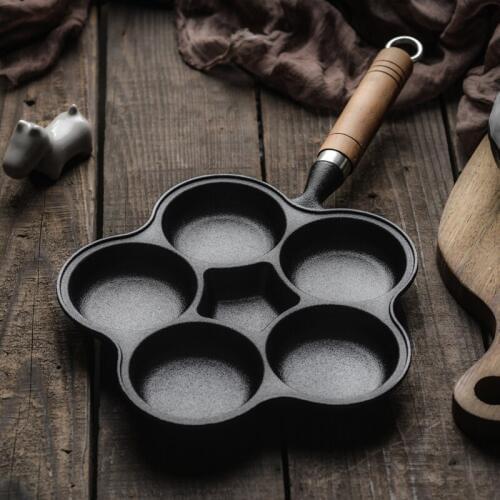 Household Egg Burger Egg Fort Pot Non-stick Pan Frying Pan Deep Fried Omelette Mould Cast Iron Egg Dumpling Pot WF1019210