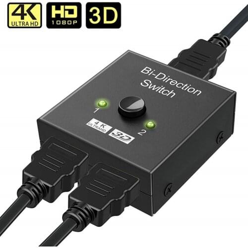HDMI-Compatible Splitter 4K Switch Bi-Direction 1x2/2x1 Computer Accessories 2 in1 Out for PS4 TV Box Switcher Adapter Connector