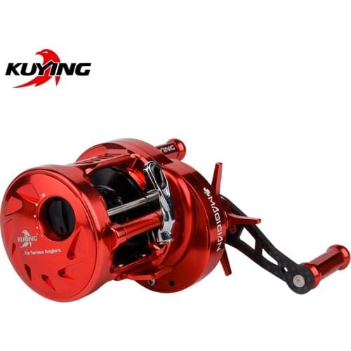 KUYING MAGICIAN 6.2:1 12+1 Metal Bait Casting Drum 286.5g Fishing Reel Vessel Wheel Saltwater Coil Centrifugal 8KG Free Shipping