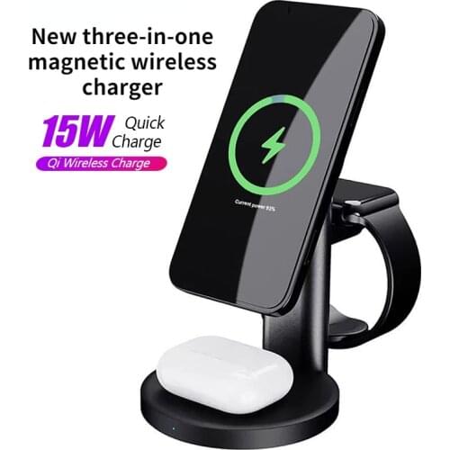 3 in 1 Magnetic Wireless Charger Stand For Magsafe iPhone 12 Mini Pro Max Apple Watch 6 5 Airpods Pro Fast Charging Dock Station