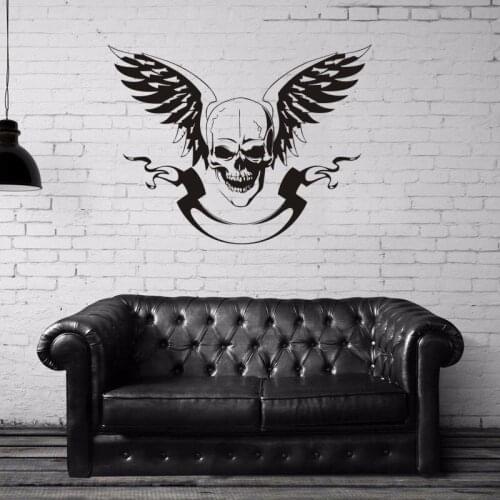Wings Skull Soldier Sticker Punk Death Decal Devil Name Car Art Wall Decals Decor Mural Rock Sticker Decal