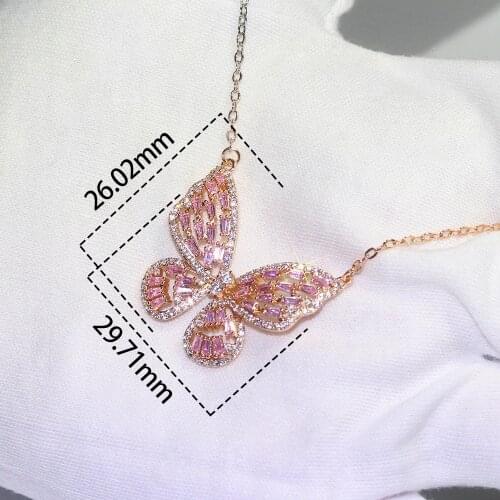 2021 Wholesale Fashion jewelry Butterfly necklace European crystal from Swarovskis new exaggerated clavicle chain