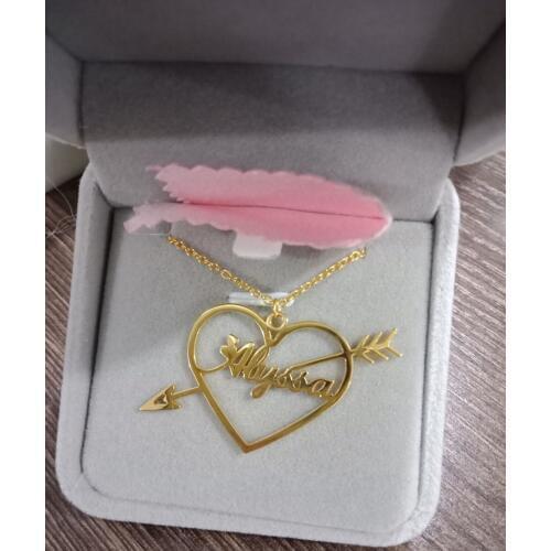 Cupids Arrow Heart Necklaces For Women Girl Custom Name Necklaces Pendants Personalized Handmade Gifts Wedding Jewelry