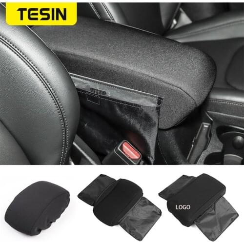 TESIN Armrest for Jeep Cherokee 2014-2019 Car Front Seat Armrest Box Pad Cover Storage Bag Accessories for Jeep Cherokee 2014