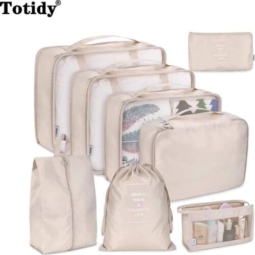 Portable Clothes Storage Bag Folding Packing Closet Organizer For Tidy Wardrobe Suitcase Pouch Cube Set Travel Storage Box Shoes