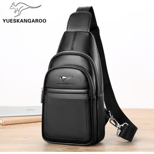 Luxury Brand Messenger Bag Leather Men Chest Bag Travel Crossbody Shoulder Bag Mens Business Sling Bags Male Casual Chest Pack
