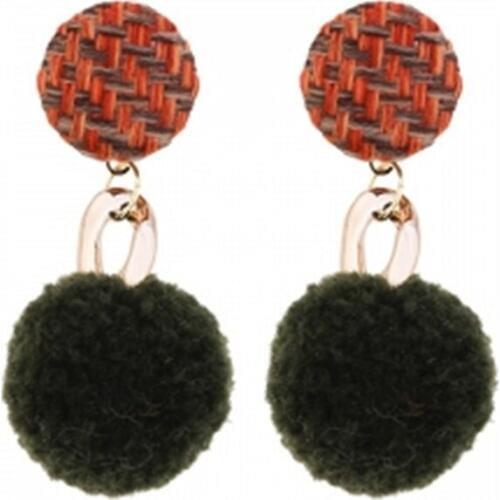 Cute Contrast Color Round Ball Earrings Geometric Earrings For Woman Gift Wholesale Hair Ball Bijoux Boucle D'oreille