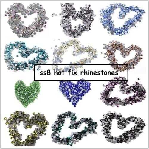 SS8 10cuts Big Bag High Quality Normal Colors Hot Fix Rhinestone Super Bright Glass Strass Hotfix Iron On Crystal