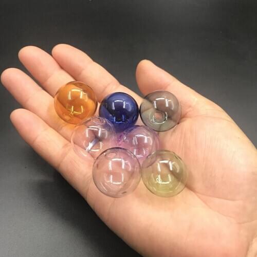 20mm one hole colorful round glass ball globe beads orb hollow glass bottle vial dome charms jewelry making accessories findings