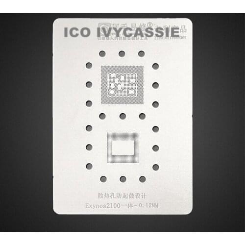 For Samsung Exynos2100 CPU RAM BGA Stencil Upper Bottom Layer IC Reballing Solder Tin Plant Net Steel Mesh Welding Heat Template