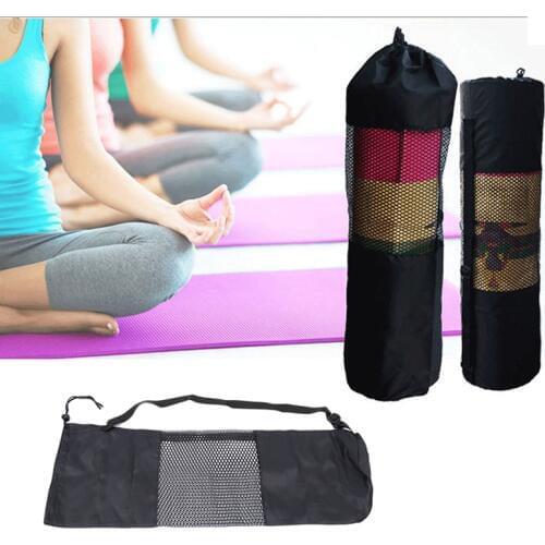 Convenience Black Yoga Backpack Yoga Mat Waterproof Backpack Carrier Mesh Adjustable Strap Sport Tool Gym Bags