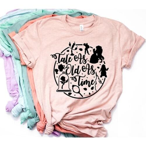 Women Tale As Old As Time T-shirt Beauty and Beast Shirt Cute Girls Shirt Casual Tees Bella Shirts For Woman