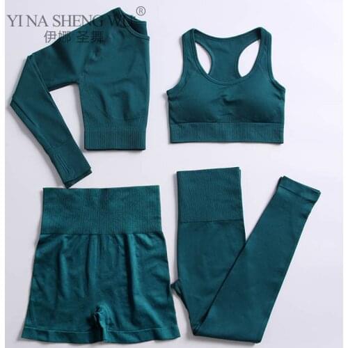 Fitness Women Yoga Hight Waist Leggings Seamless Sportswear Workout Sport Leggings Top Bra Gym Tops Woman Gym Clothing Shorts