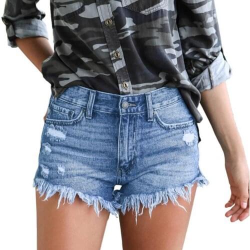 Female fashion casual summer cool women denim booty Shorts high waists fur-lined leg-openings Plus size sexy short Jeans