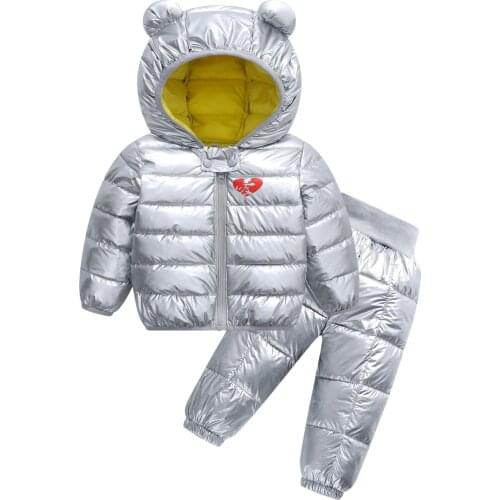 Toddler Girl Winter Clothes Boys Down Jackets Kids Coat Bear Hooded Coats Baby Parkas Girls Snowsuit Trousers Children Outfits