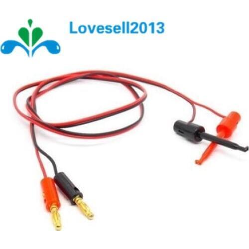 1 Pair Small Test Hook Clip to Banana Plug for Multimeter Test Lead Cable