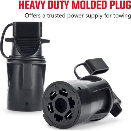 1pc 7 Way Round To 4 Pin Flat Blade Trailer Connector Plug Light Lamp Adapter RV Boat For Chevrolet Ford Dodge Toyota