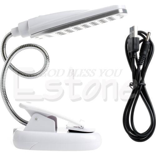 1PC Flexible USB 28 LED Light Clip-on Beside Bed Table Desk Reading Book Lamp Dropshipping