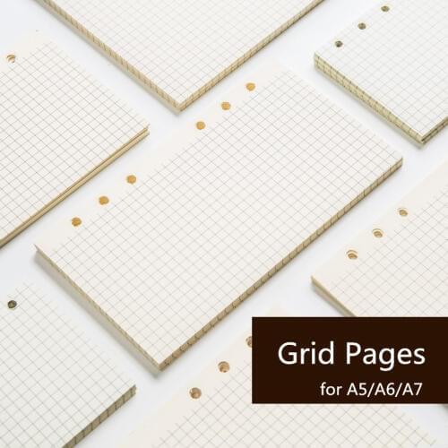 3 Pcs/Lot Spiral Planner Notebook a5 a6 a7 Diary Refill 2019 Square Grid Paper Notebooks Refill Inner Inserts 6 Hole Binder Page