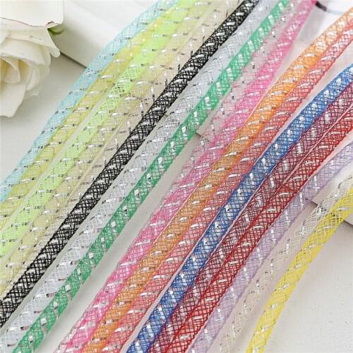 4mm 50 yards/color Plain colorful Tubular Crinoline Tube Crin Horsehair Trimming