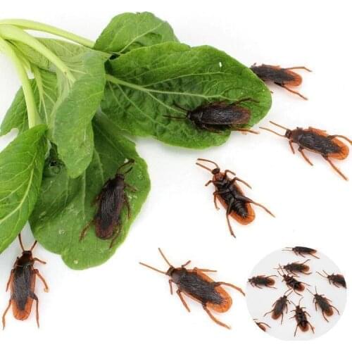 5PC Funny toy Fake Cockroach Novelty Roaches Bugs Realistic Insects toy Prank Simulation Tricky Disgusting Scary Spoof toy
