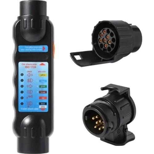 50% Hot Sale New 1Pc Nylon 7-Pin Truck Trailer Plug Socket Tester Wiring Circuit Light Test Tool Easy to Carry and Use