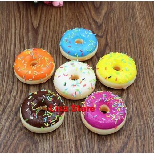 Free DHL 100pcs 5*2cm Cream Sprinkle Soft Mini Donut Squishy Slow Rising Cone Squishy Phone Straps Bread Scented Charm Kids Toys