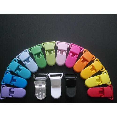 DHL Free Shipping 1500pcs Mix 15 Colors SUTOYUEN Plastic Pacifier Clips/Suspender Clips With Gripping Teeth,For 20MM Ribbon