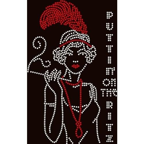 Free Shipping Puttin in the Ritz Lady - Custom Order Rhinestone transfer