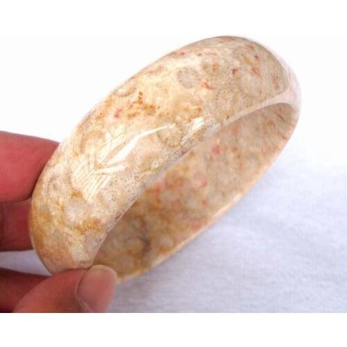 Free Shipping Natural Coral Stone 21*8mm Round Bracelet Women Man Jewelry