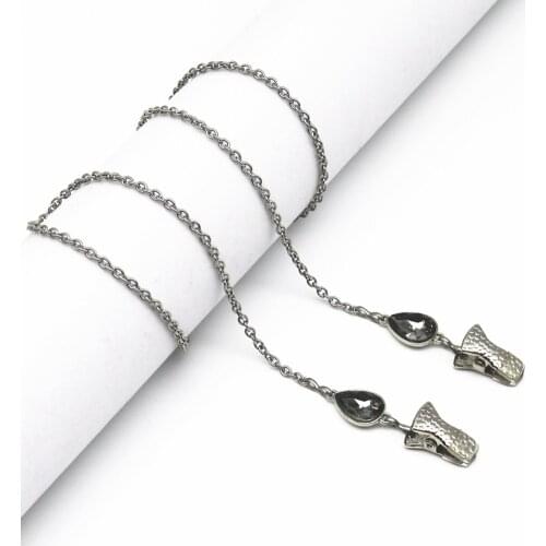 Stainless Steel Chains Eyeglass Face Mask Lanyard Clip For Women Teardrop Crystal Glasses Strap Sunglasses Necklace