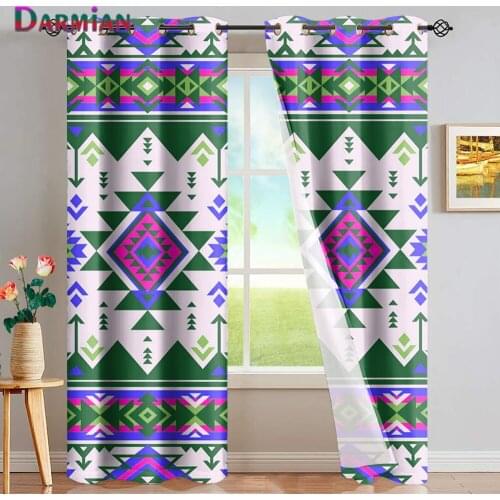 DARMIAN Colorful Abstract Geometric Pattern Window Curtain for Bedroom and Living Room Fashion Home Decoration Blackout Curtain
