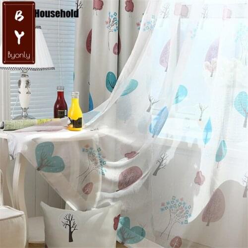 Happy Tree Kindergarten Children Room Cartoon Bedroom Windows Curtains for Living Dining Room Bedroom