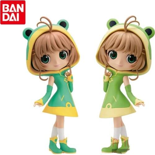 Bandai Genuine Q Posket Cardcaptor Sakura KINOMOTO SAKURA Frog Clothing Anime Action Figures Collectible Model Ornaments Toys