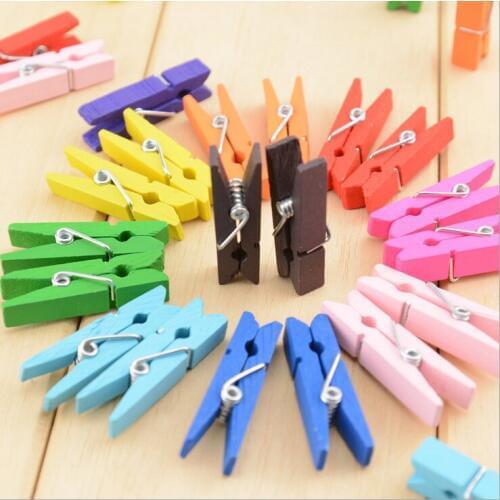 Creative color small wood diy hand-decorated drying photos photo notes notes clip multi-color random