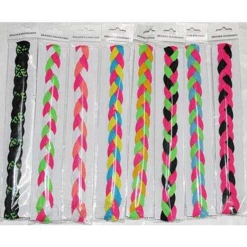 Hot selling 2016 For christmas softball headband 3 rope braided headband 6 piece Sports Braided Elastic Headbands for Girls