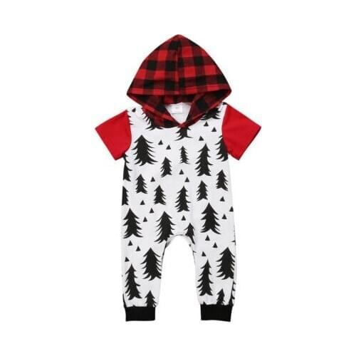 Cute Newborn Baby Boys Girls Christmas Hooded One Piece Romper Jumpsuit Clothes