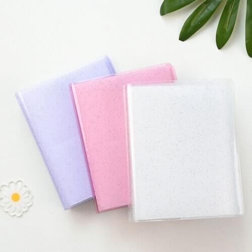 Cute Mini Holds 64 Photos Instax Album Jelly Glitter Photo Album for Mini Fuji Instax & Name Card 7s 8 25 50s Mini Photo Album