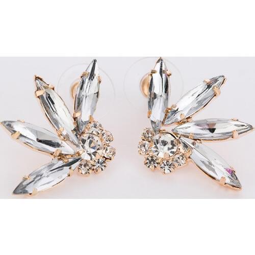 Fashion accessories jewelry authentic sliver and gold color 2 colors of large droplets sparkling crystal earrings female #E264