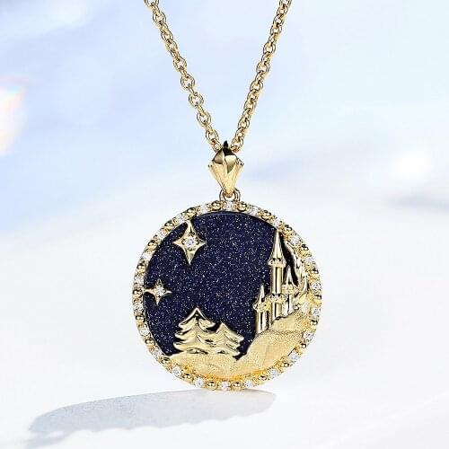 Fashion Snow Castle Pendant Necklaces for Women Girl Gold Color Choker Chain Jewelry Bijoux Chic Accessories Birthday Gifts New