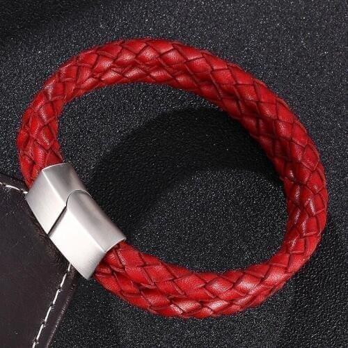 Fashion Vintage Color Leather Woven Double Layer Bracelets Bangles Men Jewelry Trend Wrist Band Gift Pulsera Hombre ST504