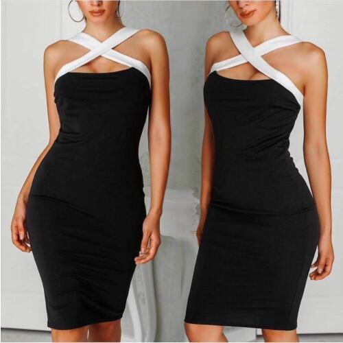 Fashion Sexy Attractive Slim Bodycon Spaghetti Strap Stretch Mini Pencil Bandage Dress Summer Wholesale