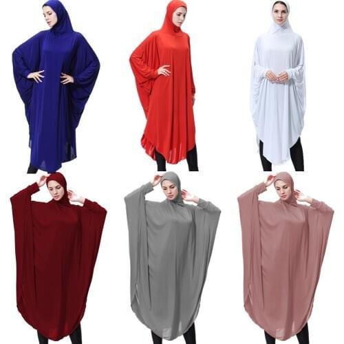 Muslim Full Cover Niqab Burqa Beanie Islamic Khimar Long Hijab Buckle Scarf Jilbab Prayer Garment Clothes Scarf Abaya Ramadan