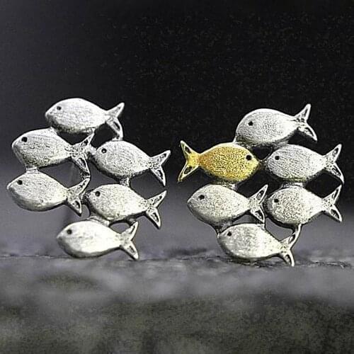 New Fish Creative Goldfish Floating U-pstream Earrings Highlight Your Personality Animal Jewelry Vintage Earrings For Women